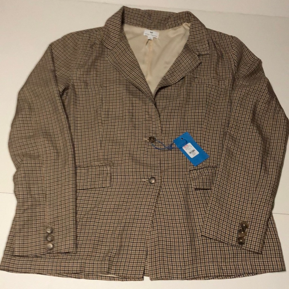 Francesca's Collections Brown Plaid Blazer